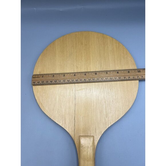 Vtg 70s Paddle Game All Original 10" Wooden Bat w/ 11 Balls FRAP Hong Kong MCM - Picture 2 of 16